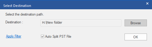 Click Next and then Browse to choose a location for saving the emails
